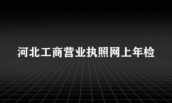 河北工商营业执照网上年检