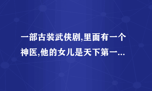 一部古装武侠剧,里面有一个神医,他的女儿是天下第一美女,最后最迫嫁给了男主角的