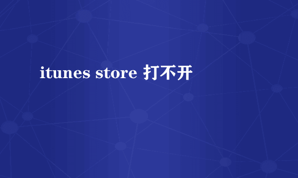 itunes store 打不开