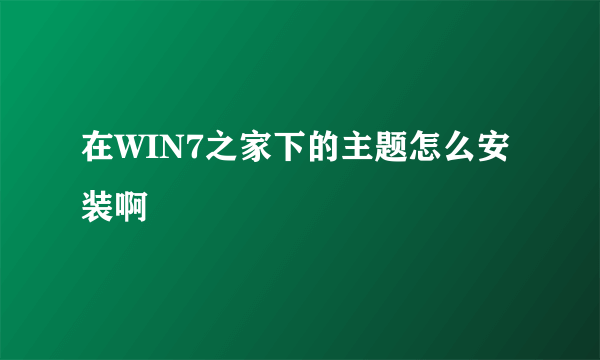 在WIN7之家下的主题怎么安装啊