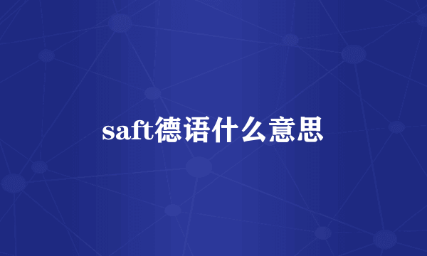 saft德语什么意思