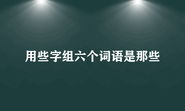 用些字组六个词语是那些