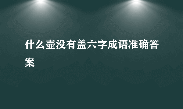 什么壶没有盖六字成语准确答案