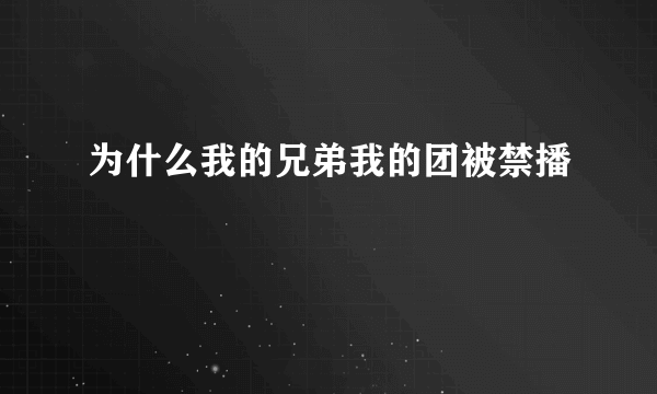 为什么我的兄弟我的团被禁播