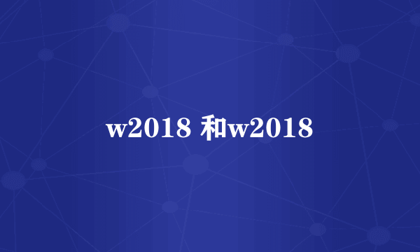 w2018 和w2018