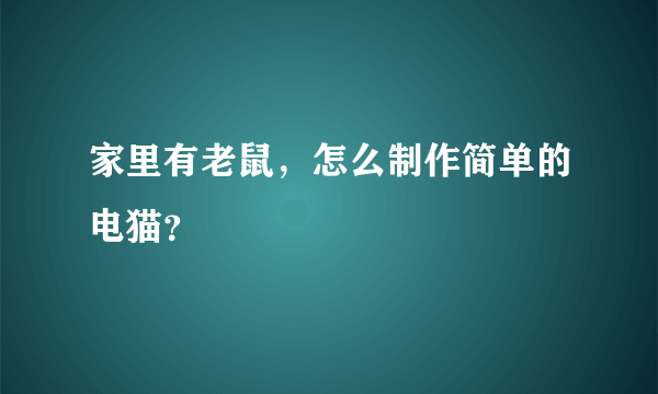 家里有老鼠，怎么制作简单的电猫？