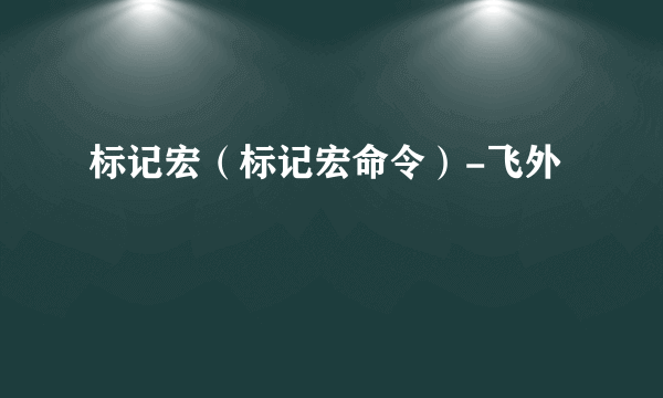 标记宏（标记宏命令）-飞外