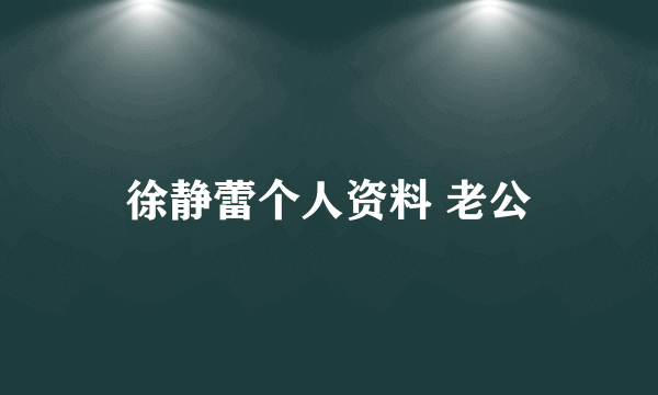 徐静蕾个人资料 老公