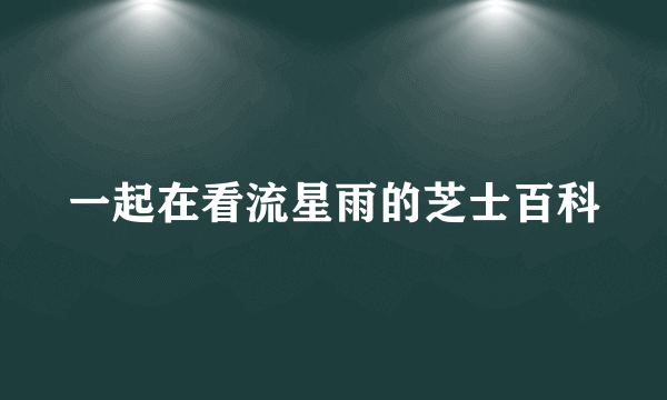 一起在看流星雨的芝士百科