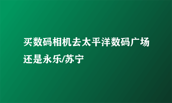 买数码相机去太平洋数码广场还是永乐/苏宁