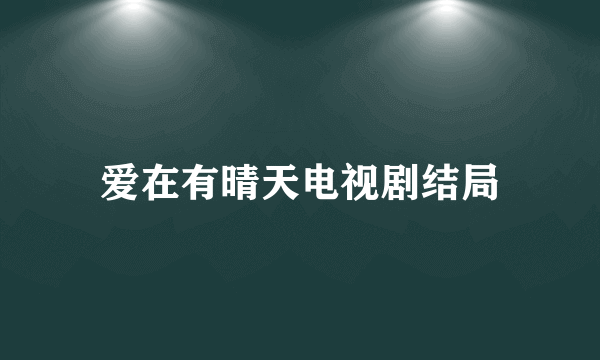 爱在有晴天电视剧结局