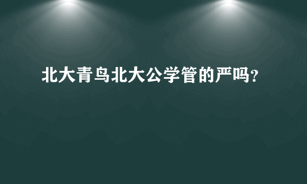 北大青鸟北大公学管的严吗？