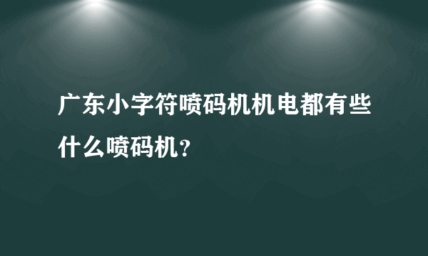 广东小字符喷码机机电都有些什么喷码机？