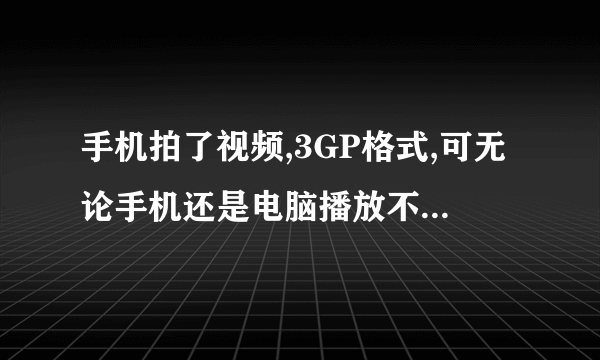 手机拍了视频,3GP格式,可无论手机还是电脑播放不流畅,卡的很,此视频很珍贵,怎么把这视频修复?