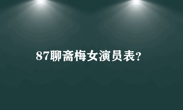 87聊斋梅女演员表？