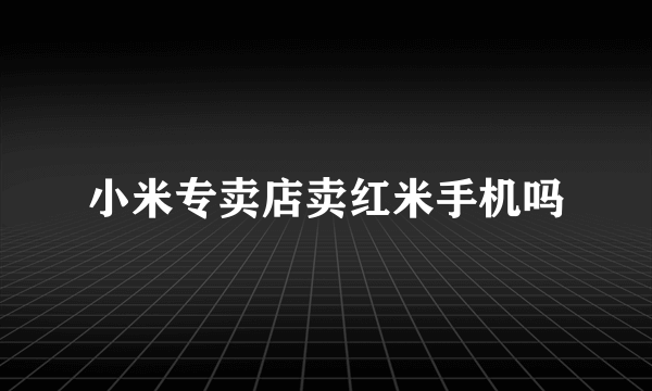 小米专卖店卖红米手机吗