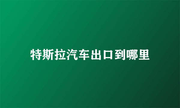 特斯拉汽车出口到哪里