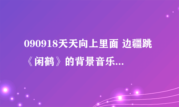 090918天天向上里面 边疆跳《闲鹤》的背景音乐是什么？