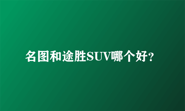 名图和途胜SUV哪个好？