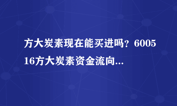 方大炭素现在能买进吗？600516方大炭素资金流向如何？方大炭素股票估价上不去？