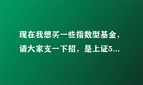 现在我想买一些指数型基金，请大家支一下招，是上证50，还是180，或是深证100，还是300？