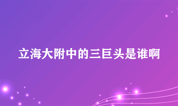 立海大附中的三巨头是谁啊