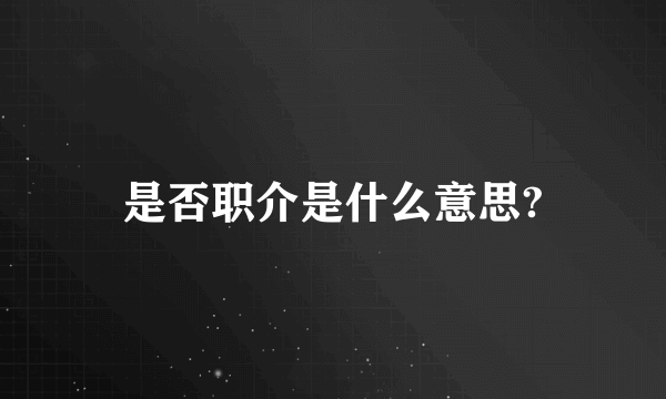 是否职介是什么意思?