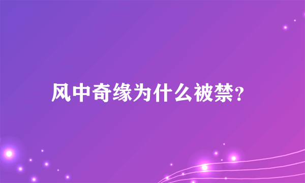 风中奇缘为什么被禁？