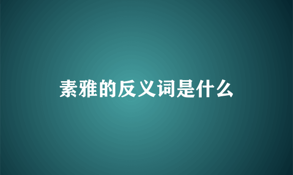 素雅的反义词是什么