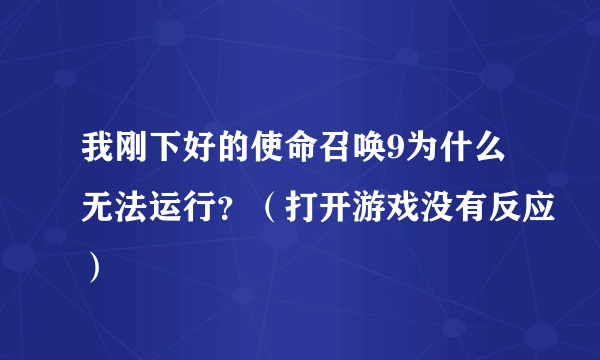 我刚下好的使命召唤9为什么无法运行？（打开游戏没有反应）