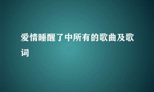 爱情睡醒了中所有的歌曲及歌词