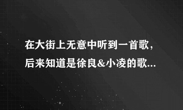 在大街上无意中听到一首歌，后来知道是徐良&小凌的歌曲《321对不起》，只是不明白其中的歌词？？？