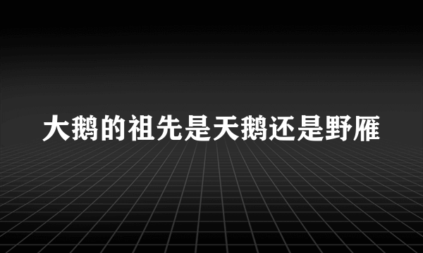 大鹅的祖先是天鹅还是野雁