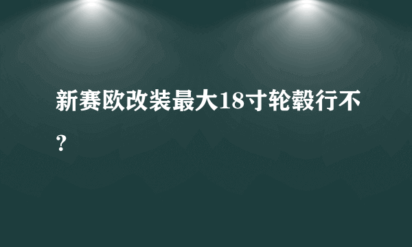 新赛欧改装最大18寸轮毂行不？