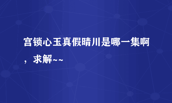 宫锁心玉真假晴川是哪一集啊，求解~~