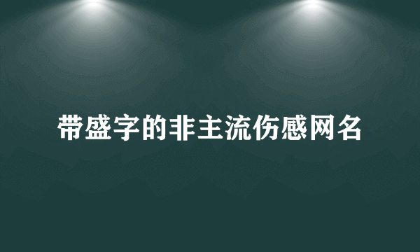 带盛字的非主流伤感网名