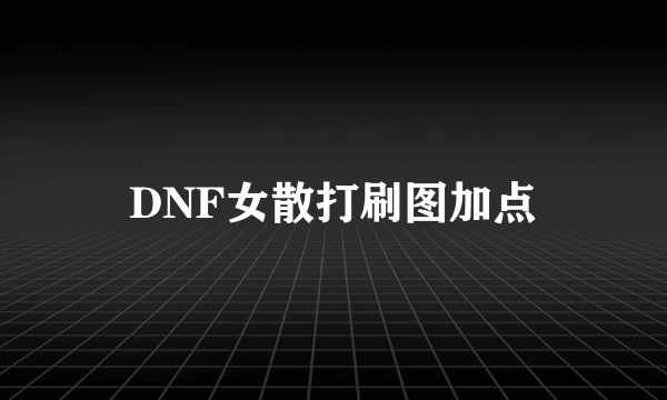 DNF女散打刷图加点