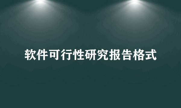 软件可行性研究报告格式