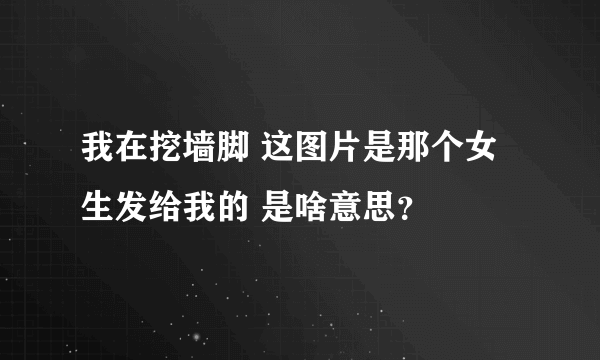 我在挖墙脚 这图片是那个女生发给我的 是啥意思？