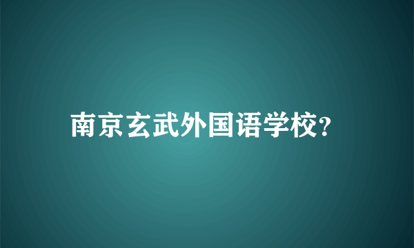 南京玄武外国语学校？