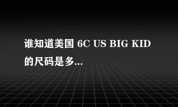 谁知道美国 6C US BIG KID 的尺码是多少？C是代表中童吗？为何后面又是BIG