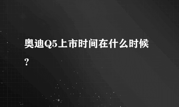 奥迪Q5上市时间在什么时候？