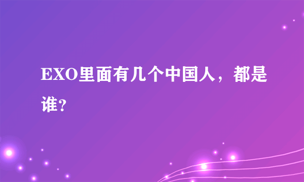 EXO里面有几个中国人，都是谁？