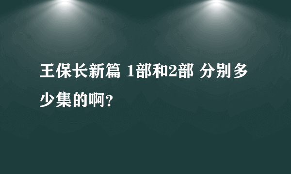 王保长新篇 1部和2部 分别多少集的啊？