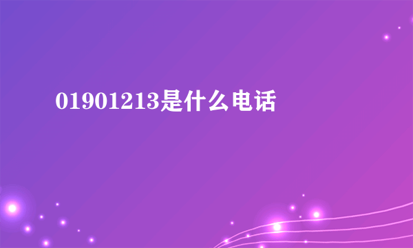 01901213是什么电话