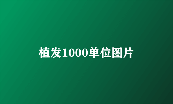 植发1000单位图片