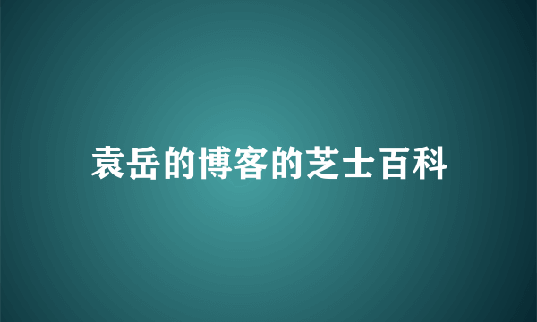 袁岳的博客的芝士百科