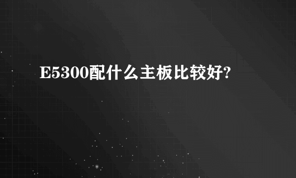 E5300配什么主板比较好?