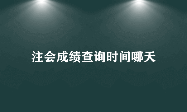 注会成绩查询时间哪天