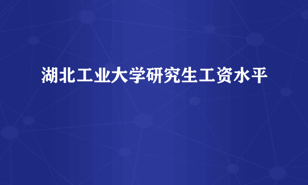 湖北工业大学研究生工资水平